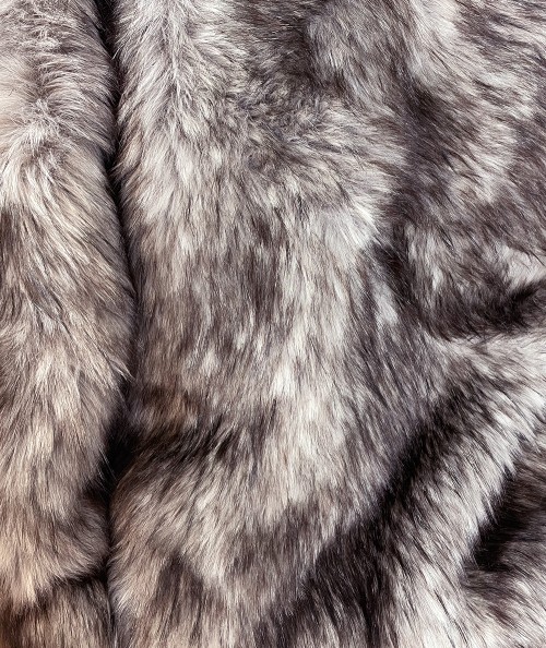 Close up image of European Wolf faux fur fabric