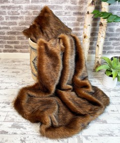 Luxury Raynard faux fur sofa throw with matching fur cushion