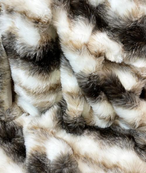 Close up image of the Italian Wolf faux fur fabric