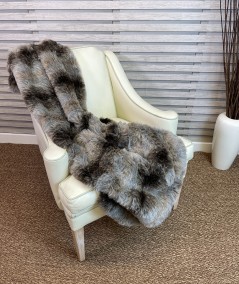 Economy striped fake fur throw