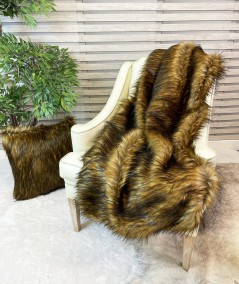 Luxury Red Fox fake fur blanket or sofa throw