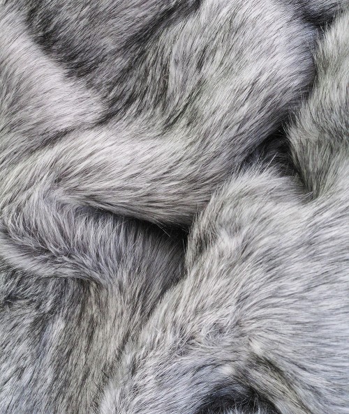 Close up image of Grey Squirrel faux fur throw