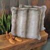 Grey Rabbit Faux Fur Cushion