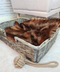 Luxury long haired red brown fur dog blanket