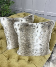 Animal print fur cushion