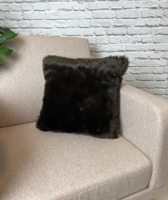 Brown economy faux fur cushion covers