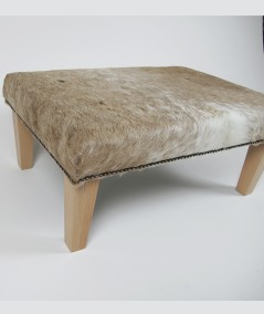 Large rectangular beige cowhide footstool 305