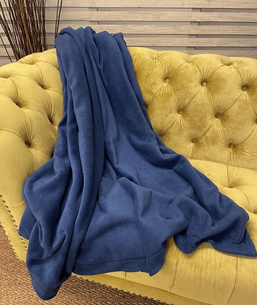 Petrol blue fleece throw