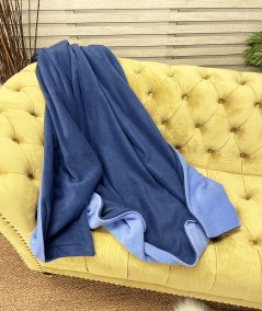 Reversible Blue Fleece Throw