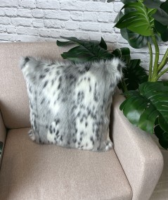 Striped animal print faux fur cushions