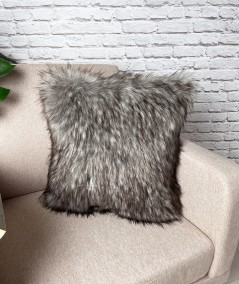 Luxury long haired faux wolf cushions