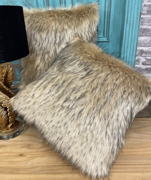 Long haired luxury fur cushion covers