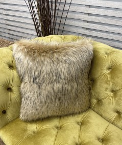 Long haired luxury, beige faux fur cushions