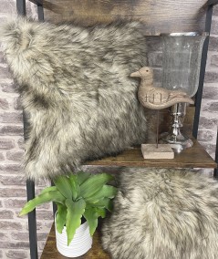 Long haired two tone fake fur cushions