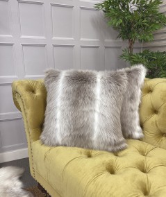 Patterned faux fur cushions