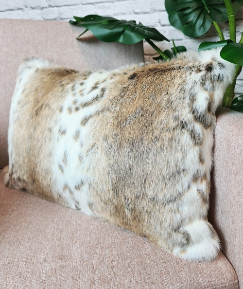 Rectangular animal print fur cushion covers