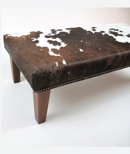 Extra large rectangular hair on hide footstool 327