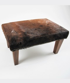 Brown and white brindle cow skin footstool 310