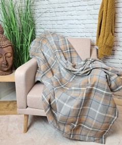 Grey Tartan Throw