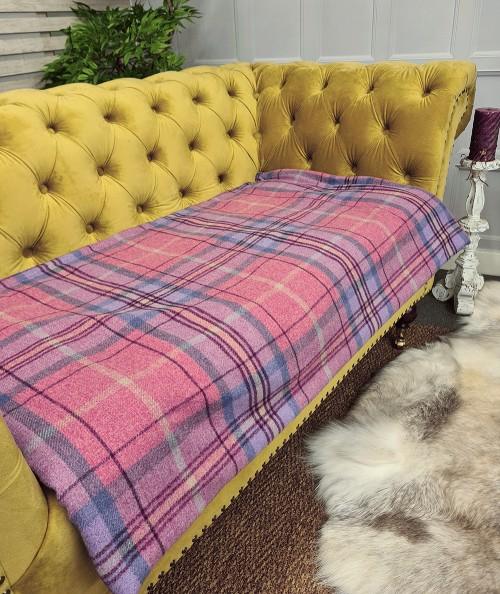 Red tartan blanket throw