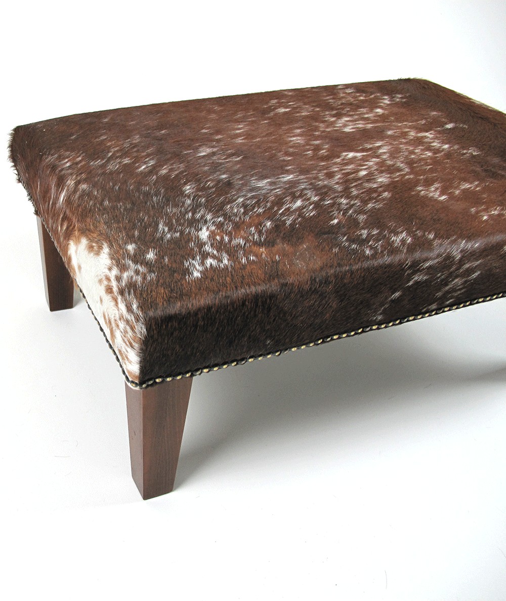 Large Brown and White Dappled Footstool 314