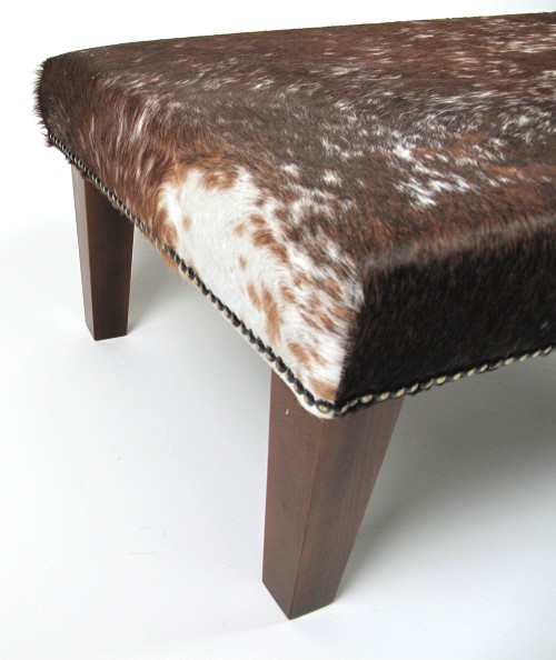 Large Brown and White Dappled Footrest 314