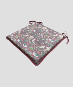 Red floral design square seat pads