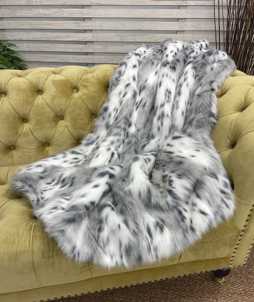 Luxury striped faux fur animal throw