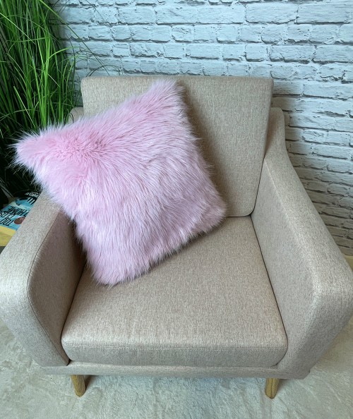 Bubble-gum Faux Fur Cushions