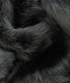 Long haired plain black faux fur fabric