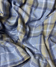 Blue and green checked craft fabric