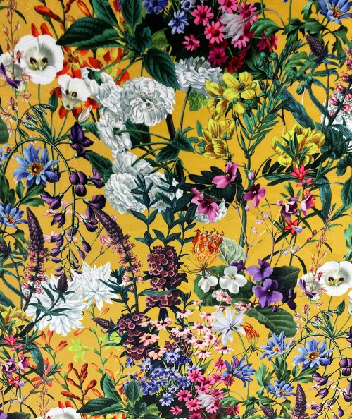 Close up image of the Midsummer fabric used for the cushions