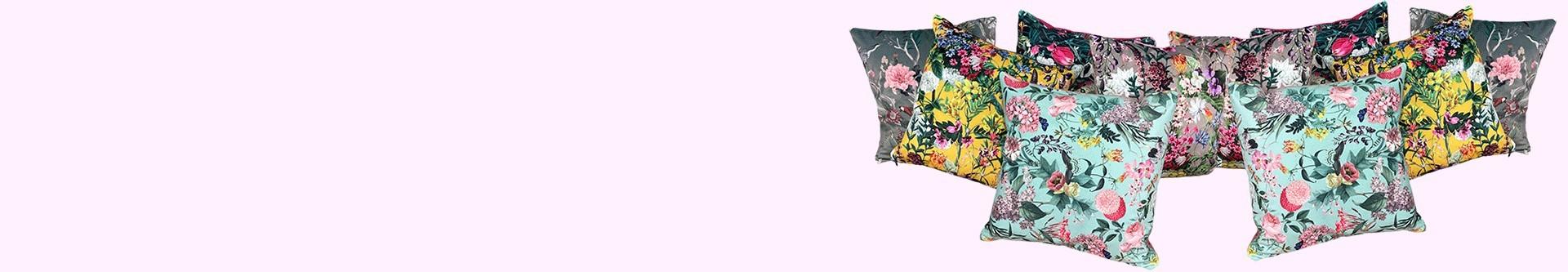 Luxurious Printed Velvet Cushions | Vibrant Cushions in Printed Velvet